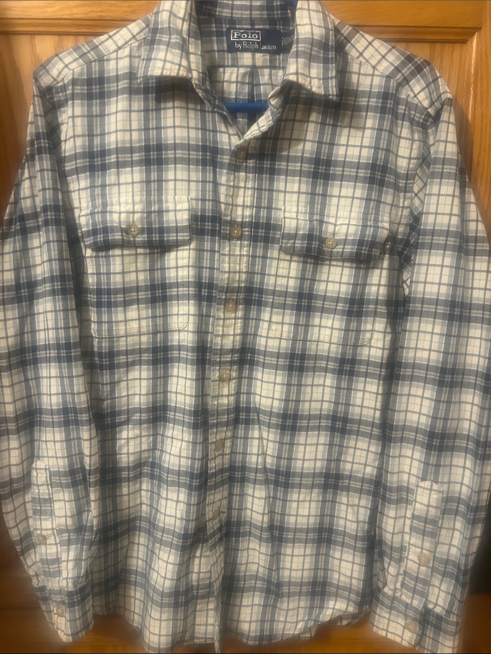 Polo by Ralph Lauren Navy and White Plaid Button-Down Shirt